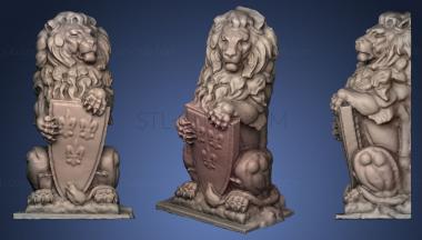 3D model lion with shield (STL)